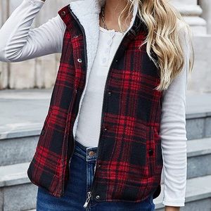 ❌SOLD❌ Red Plaid Vest